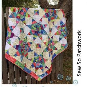 STAR GAZING BRIGHT quilt pattern and template