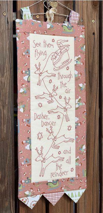DASHER AND DANCER STITCHERY pre printed