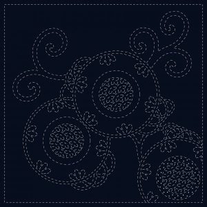 BRACKEN FERN pre printed Sashiko panel