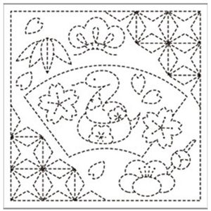Sashiko sampler 1010 - Year of the Snake - White