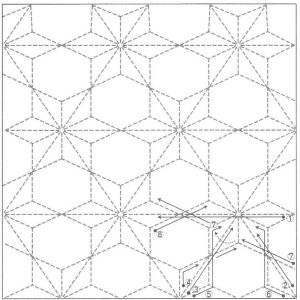 SASHIKO SAMPLER ASANOHA WITH HEXAGON SS10 white