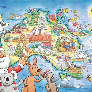 Summertime Santa Australia Map panel #54