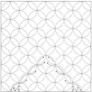 SASHIKO PANEL Shippo Tsunagi pattern white SS3