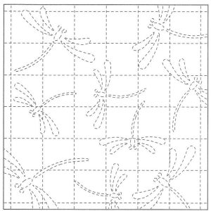 SASHIKO PANEL dragonfly pattern white 40