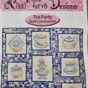 TEA PARTY QUILT pre printed stitchery quilt pattern